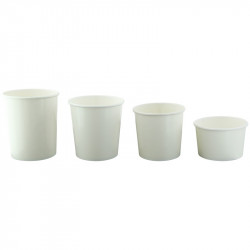 Pot carton blanc chaud et froid 570 ml Diam: 9,7 cm 9,7 x 11,4 cm x 50 unités