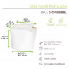 Pot carton blanc base ronde fermeture à boucle papillon 230 ml Diam: 7 cm 7,5 x 7,5 x 6,5 cm x 50 unités