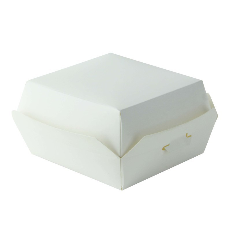 Mini boîte burger en carton blanc 9,5 x 9,5 x 5 cm x 50 unités