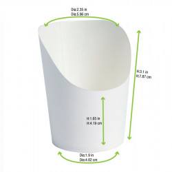 Pot wrap carton blanc Diam: 5 cm 5 x 7,2 x 7,9 cm x 50 unités
