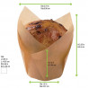 Caissette de cuisson forme tulipe en papier brun siliconé Diam: 4,5 cm 15 x 15 x 8 cm x 100 unités