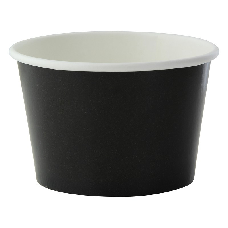 Pot carton noir chaud et froid 280 ml Diam: 9,5 cm 9,5 x 7,2 x 6,2 cm x 50 unités