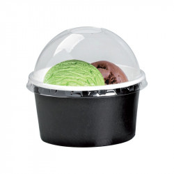 Pot carton noir chaud et froid 280 ml Diam: 9,5 cm 9,5 x 7,2 x 6,2 cm x 50 unités