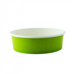 Saladier rond en carton vert "Buckaty" 480 ml Diam: 15 cm 15 x 13,2 x 4,5 cm x 45 unités