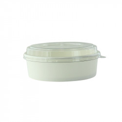 Saladier rond en carton blanc "Buckaty" 480 ml Diam: 15 cm 15 x 13,2 x 4,5 cm x 45 unités