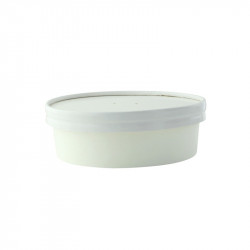 Saladier rond en carton blanc "Buckaty" 480 ml Diam: 15 cm 15 x 13,2 x 4,5 cm x 45 unités