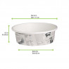 Pot "Deli" rond en carton décor journal 360 ml Diam: 11,4 cm 11,4 x 9,8 x 5,4 cm x 50 unités