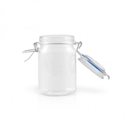 Mini bocal en verre avec joint silicone bleu foncé 200 ml Diam: 6,9 cm 6,9 x 12 cm x 12 unités