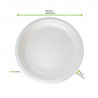 Assiette ronde blanche en pulpe Diam: 22,2 cm 22 x 22 cm x 50 unités