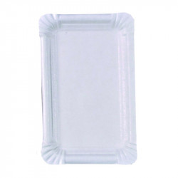 Assiette rectangulaire en carton recyclé blanc 17,5 x 11 cm x 250 unités