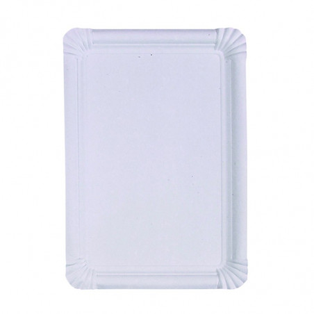 Assiette rectangulaire en carton recyclé blanc 33 x 23 cm x 250 unités