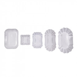 Assiette creuse ovale en carton laminé blanc 15 x 12 x 2 cm x 250 unités