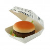 Boîte burger carton blanc décor journal 13,5 x 12,5 x 6,5 cm x 50 unités
