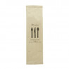 Kit couverts bois 4/1: couteau fourchette cuillère serviette, emballage kraft 16,5 cm x 50 unités