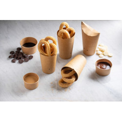 Gobelet snack carton brun 325 ml Diam: 8,5 cm 8,5 x 6 x 13,3 cm x 50 unités