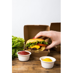 Boîte burger carton kraft brun 7,5 x 7,5 x 5 cm x 50 unités