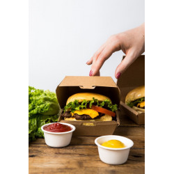 Boite burger carton kraft brun 9,5 x 9,5 x 5 cm x 50 unités