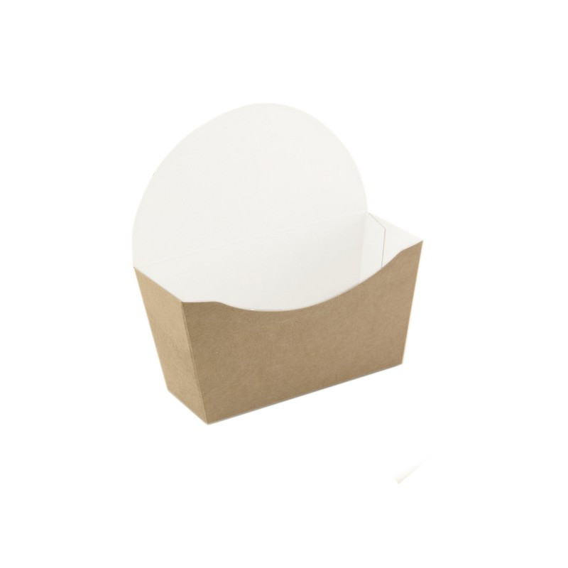 Emballage carton kraft pour bagel intérieur blanc 12 x 4 x 12 cm x 50 unités