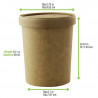Pot carton brun chaud et froid avec couvercle carton 560 ml Diam: 9,7 cm 9,7 x 8 x 11,8 cm x 25 unités