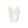 Caissette de cuisson forme tulipe en papier blanc siliconé Diam: 4,5 cm 15 x 15 x 8 cm x 120 unités