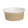 Pot "Deli" rond en carton décor brun 480 ml Diam: 11,4 cm 14,4 x 9,5 x 7,2 cm x 50 unités