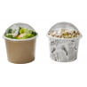 Pot "Deli" rond en carton décor brun 480 ml Diam: 11,4 cm 14,4 x 9,5 x 7,2 cm x 50 unités