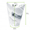 Gobelet snack refermable perforé carton blanc décor journal 350 ml Diam: 8,6 cm 8,6 x 6 x 13,9 cm x 50 unités