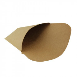 Pochette crêpe triangulaire en carton brun 14,5 x 6,5 x 18,5 cm x 50 unités