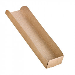 Support hot-dog en carton brun 25 x 5,5 x 3,2 cm x 50 unités