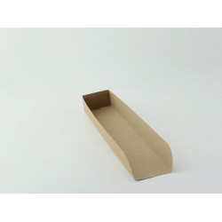 Support hot-dog en carton brun 25 x 5,5 x 3,2 cm x 50 unités