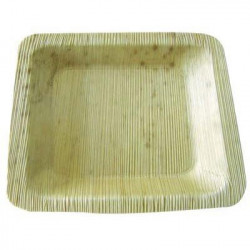 Assiette en bambou carrée 15 cm jetable biodegradable