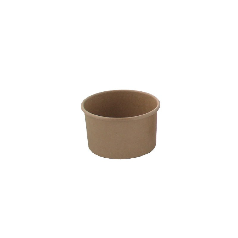 Pot carton kraft brun chaud et froid 100 ml Diam: 7,4 cm 7,4 x 6 x 3,8 cm x 50 unités