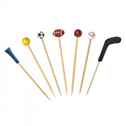 Pic bambou décor football 12 cm x 100 unités
