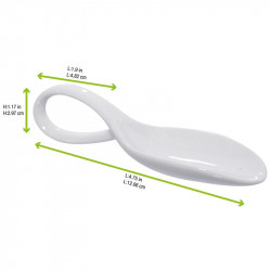 Mini cuillère en porcelaine blanche 11,8 x 4,1 x 3 cm x 4 unités