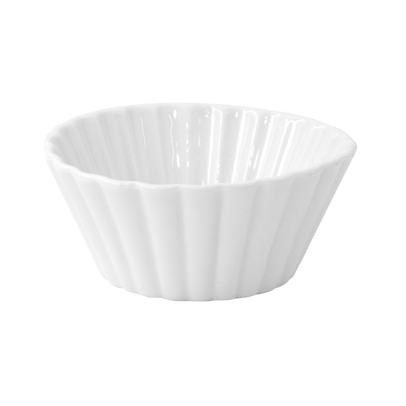 Mini moule ondulé en porcelaine blanche Diam: 8,5 cm 8,5 x 8,5 x 4 cm x 4 unités