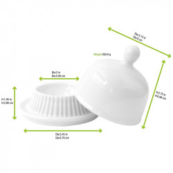 Mini cloche en porcelaine blanche Diam: 9 cm 9 x 9 x 8 cm x 4 unités