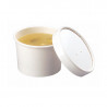 Pot carton blanc chaud et froid avec couvercle carton 230 ml Diam: 9 cm 9 x 6,1 cm x 25 unités