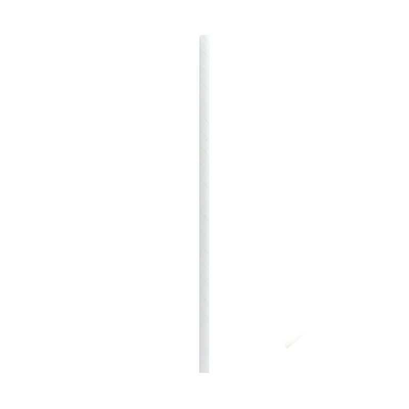 Chalumeau papier blanc emballé individuellement Diam: 0,6 cm 0,6 x 0,6 x 19,7 cm x 500 unités