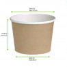 Pot "Deli" rond en carton décor brun 650 ml Diam: 11,4 cm 11,4 x 9,1 x 9,9 cm x 50 unités
