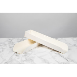 Support hot-dog en carton blanc 25 x 5,5 x 3,5 cm x 50 unités