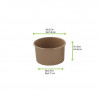 Pot carton kraft brun chaud et froid 130 ml Diam: 7,4 cm 7,4 x 5,9 x 5 cm x 50 unités