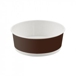 Saladier rond en carton marron foncé "Buckaty" 600 ml Diam: 14,2 cm 14,2 x 12,5 x 5,7 cm x 50 unités