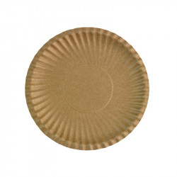 Assiette ronde en carton brun Diam: 15 cm 15 x 1,1 cm x 100 unités