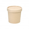 Pot carton fibre de bambou chaud et froid avec couvercle 350 ml Diam: 9 cm 9 x 7,3 x 8,6 cm x 25 unités