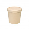 Pot carton fibre de bambou chaud et froid avec couvercle 710 ml Diam: 11,7 cm 11,7 x 9,2 x 11 cm x 25 unités