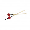 Pique Bambou noir avec décor rouge "Atami" 9 cm x 25 unités