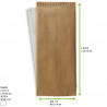 Pochette papier beige pour couverts avec serviette blanche 11 x 25 cm x 500 unités