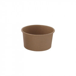 Pot carton kraft brun chaud et froid 270 ml Diam: 9,6 cm 9,6 x 8 x 5,3 cm x 50 unités