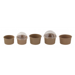 Pot carton kraft brun chaud et froid 270 ml Diam: 9,6 cm 9,6 x 8 x 5,3 cm x 50 unités
