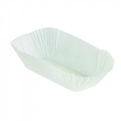 Caissette papier de cuisson ovale blanche siliconée 17,5 x 13 x 3,8 cm x 100 unités
